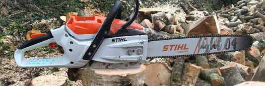 electric green chainsaw